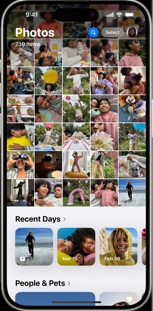 Scroll View — Apple Photos iOS 18. © Apple Inc. Used for educational illustration under fair use.