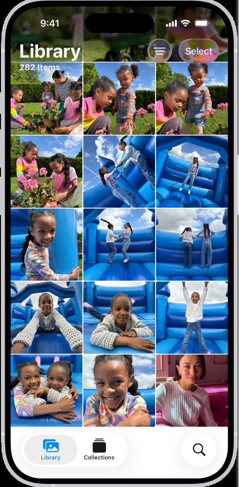 Library Tab — Apple Photos iOS 26. © Apple Inc. Used for educational illustration under fair use.