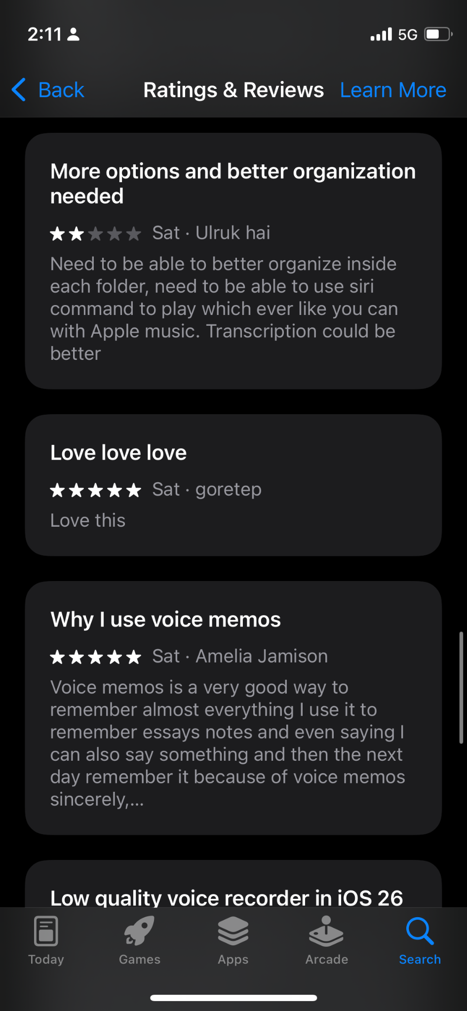 Image Source: Voice Memos Review, Apple App Store